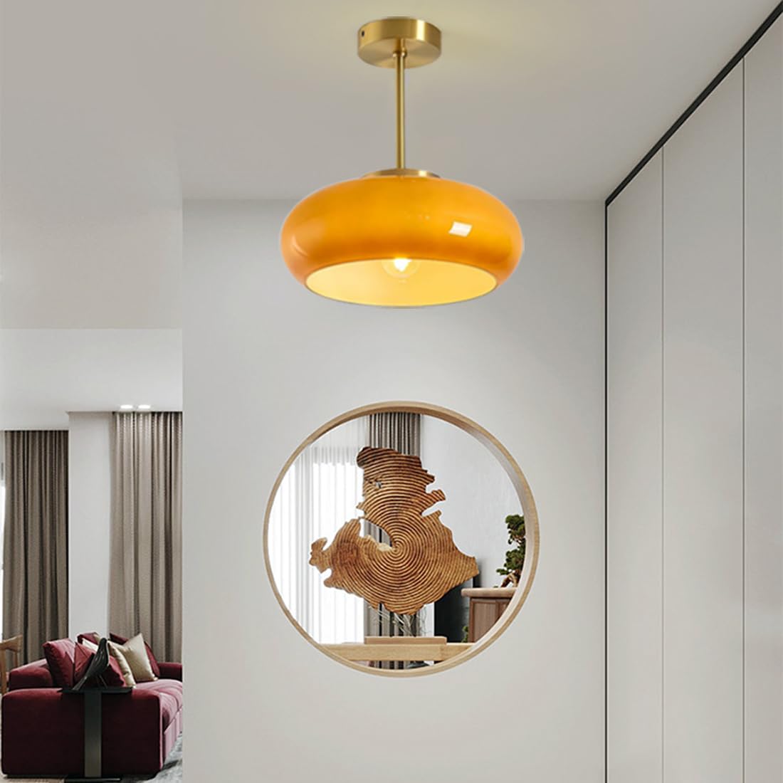 Round Vintage Glass Ceiling Lights