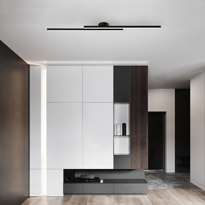 Modern Aluminium Long Strip LED Semi Flush Ceiling Light