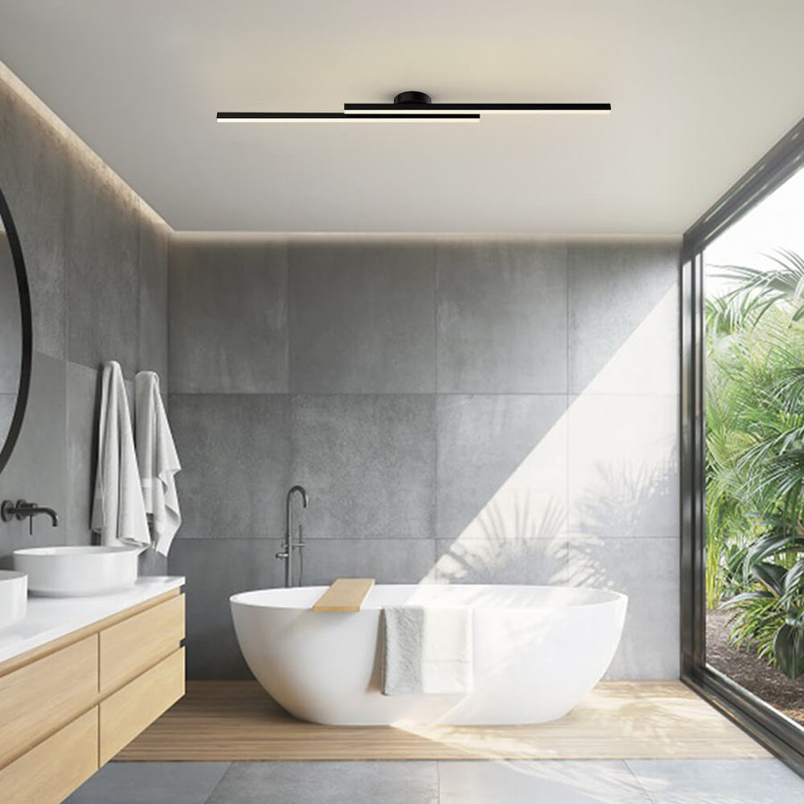 Modern Aluminium Long Strip LED Semi Flush Ceiling Light