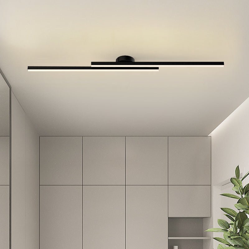 Modern Aluminium Long Strip LED Semi Flush Ceiling Light