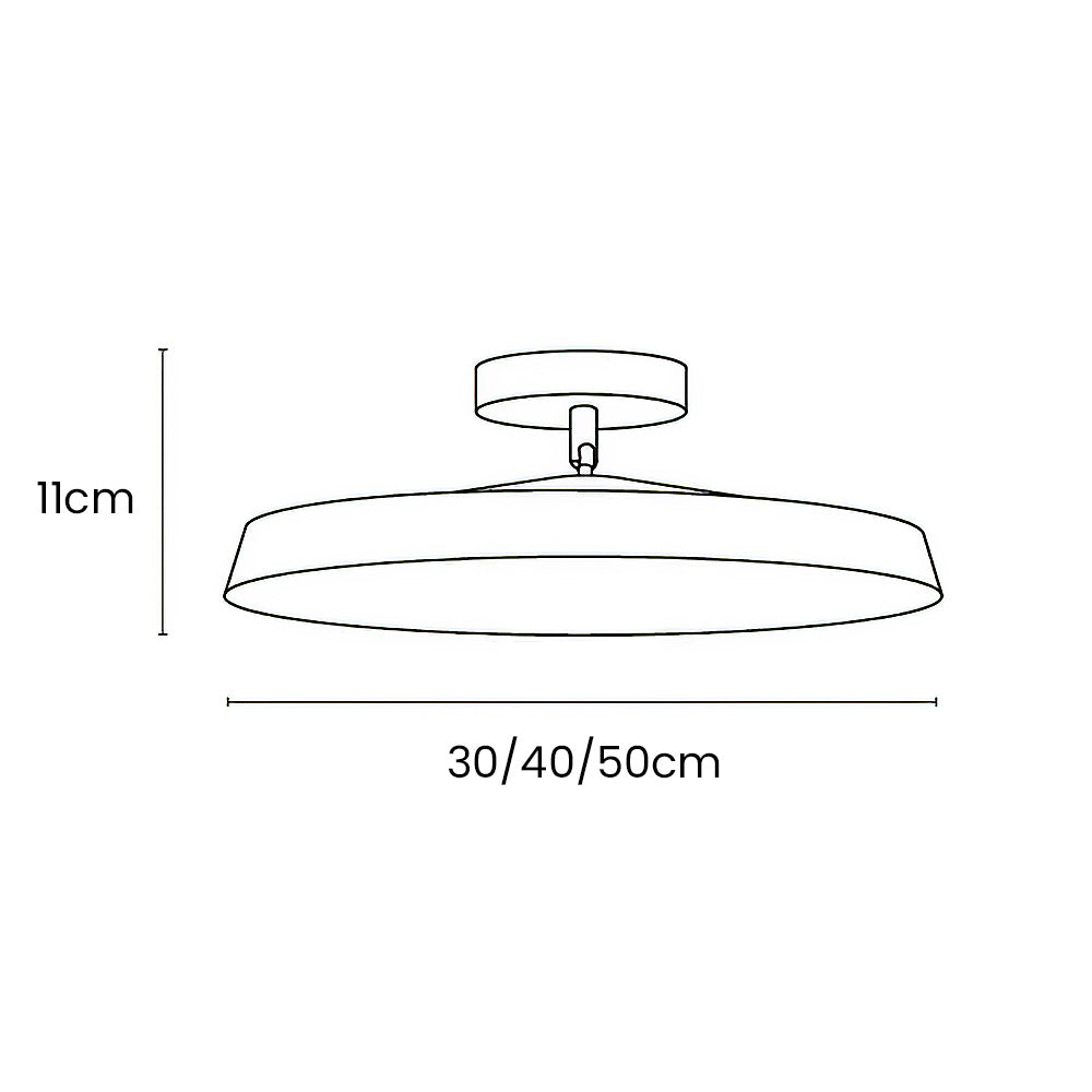 Minimalist White LED Semi-Flush Ceiling Light