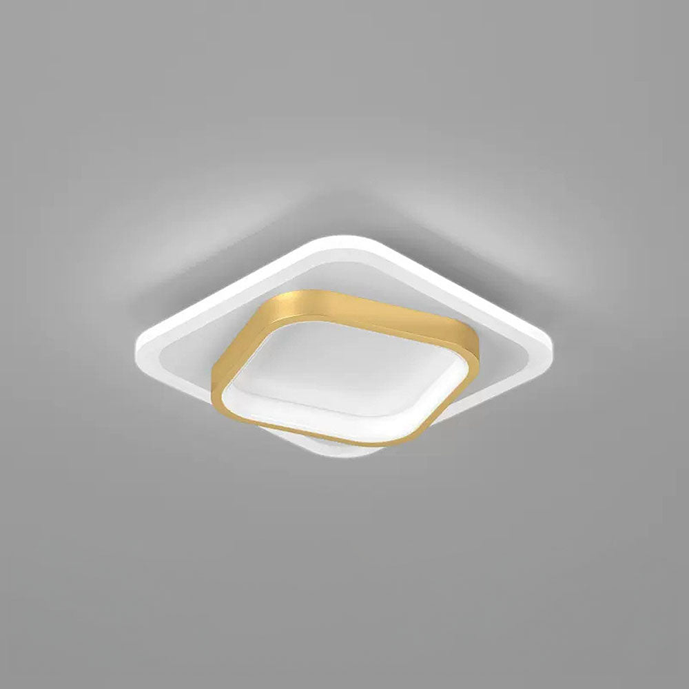 Gold Square LED Living Room Ceiling Light