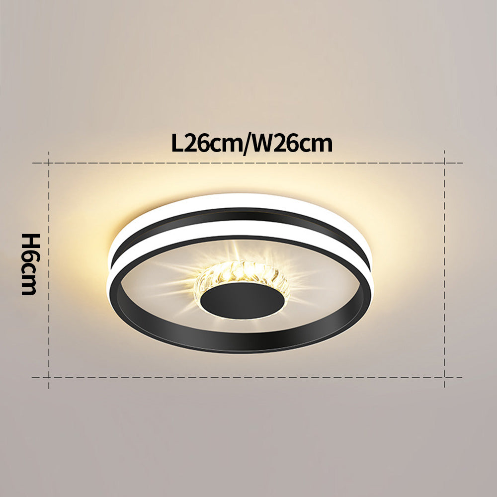 Gold Crystal LED Hallway Ceiling Light