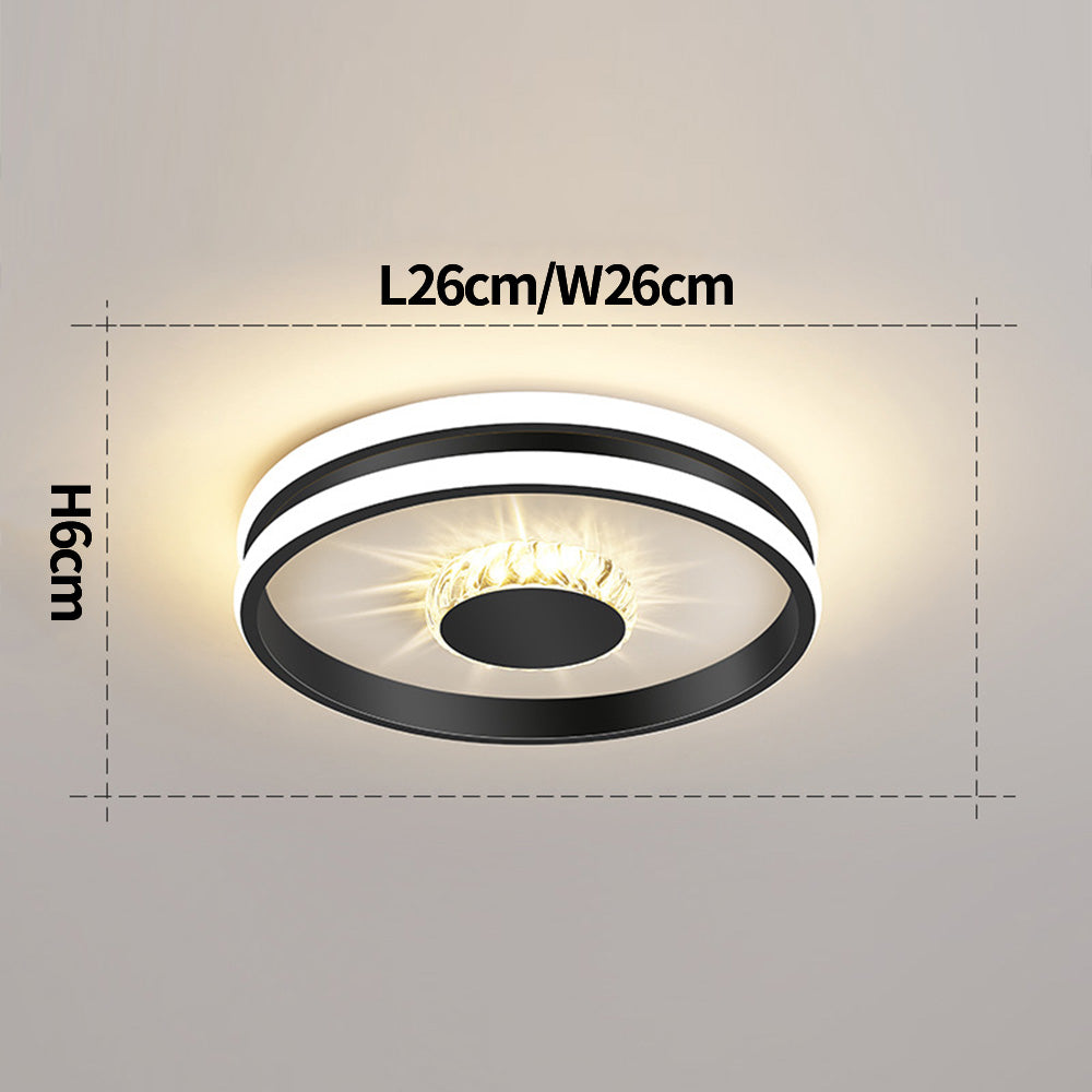 Gold Crystal LED Hallway Ceiling Light
