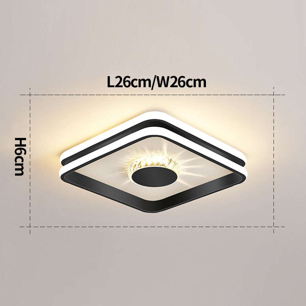 Gold Crystal LED Hallway Ceiling Light