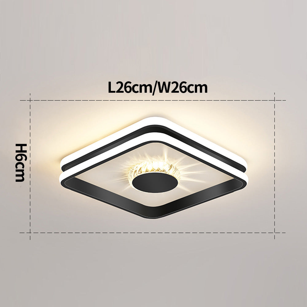 Gold Crystal LED Hallway Ceiling Light