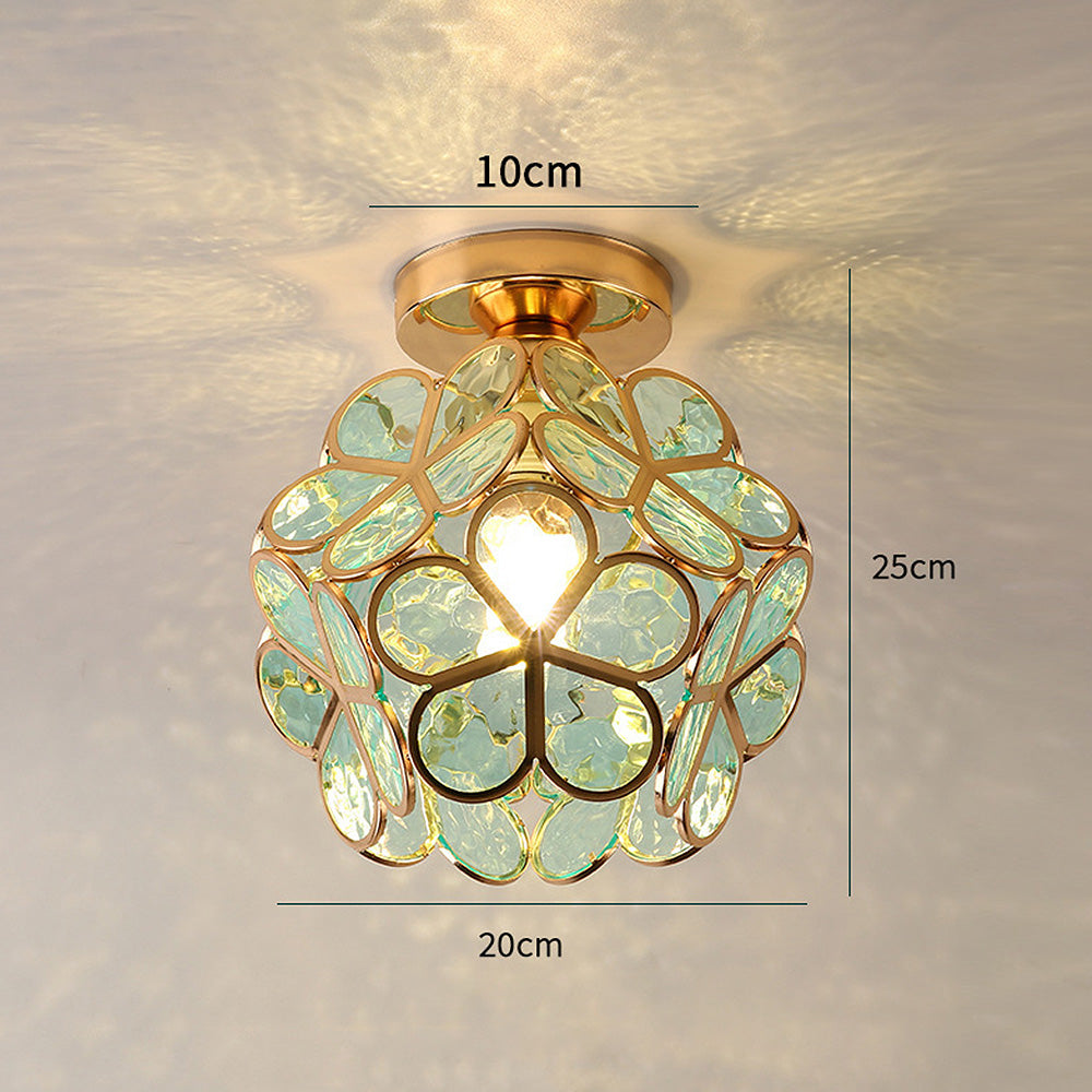 Flowers Style Glass Ceiling Hallway Lighting