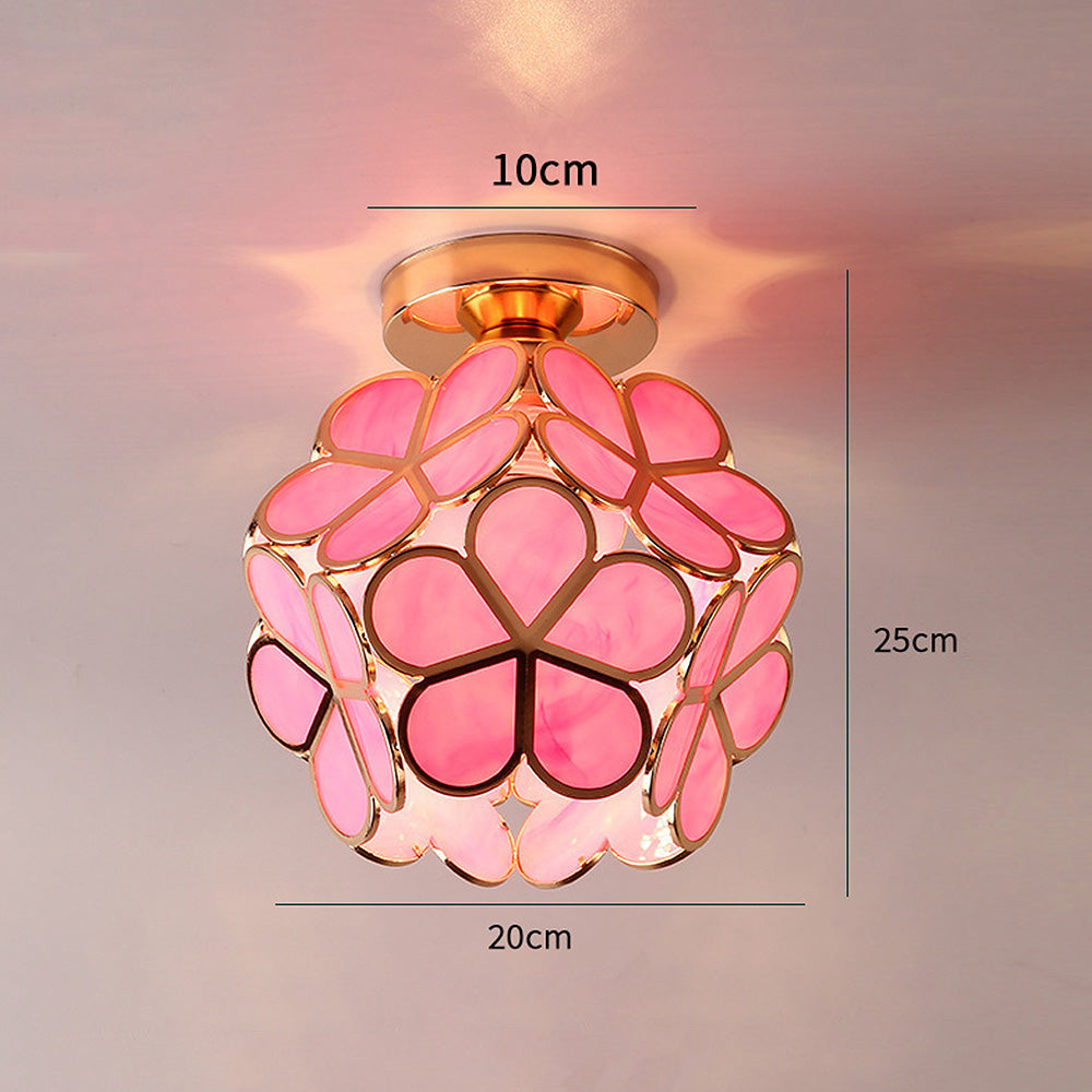 Flowers Style Glass Ceiling Hallway Lighting