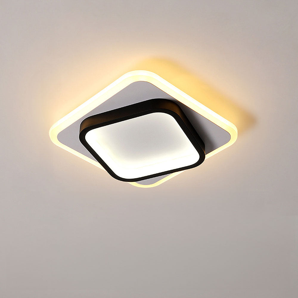 Gold Square LED Living Room Ceiling Light
