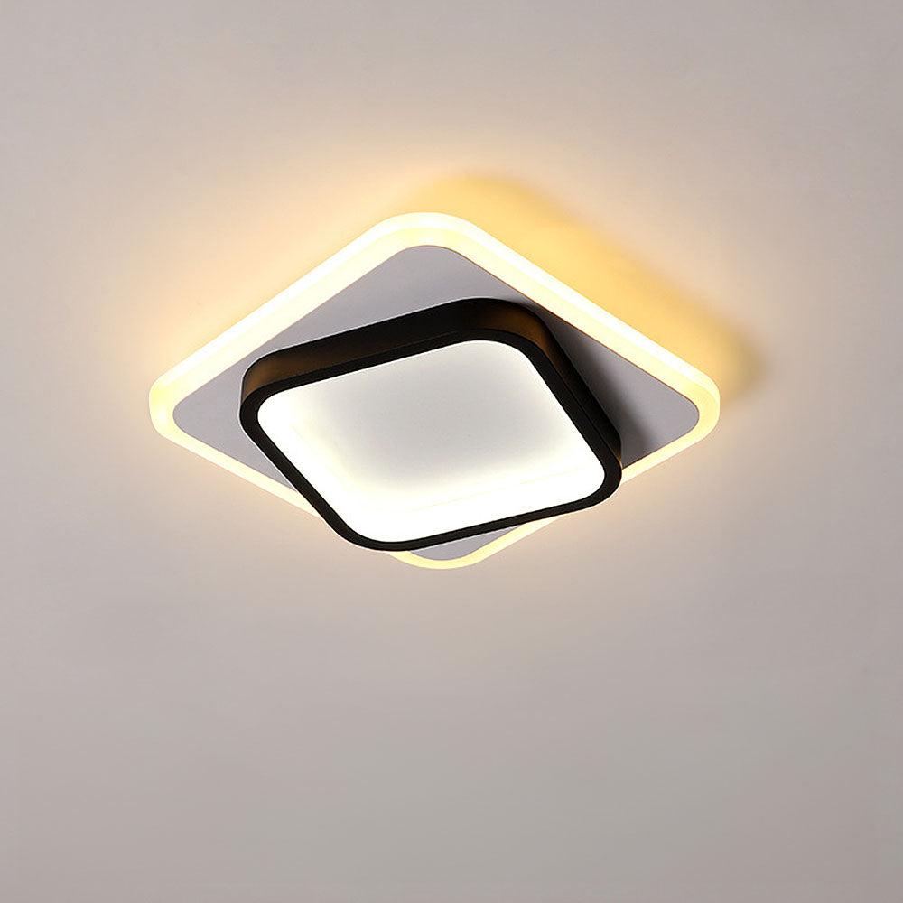 Gold Square LED Living Room Ceiling Light