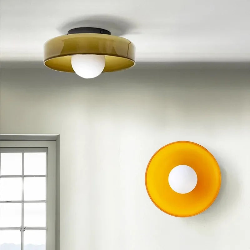 Modern Round Glass Flush Mount Kitchen Ceiling Light