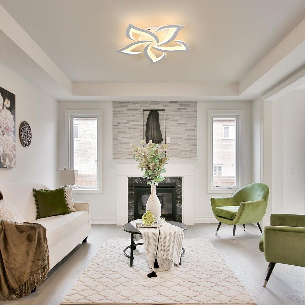 Modern Flower Shaped Metal LED Ceiling Light