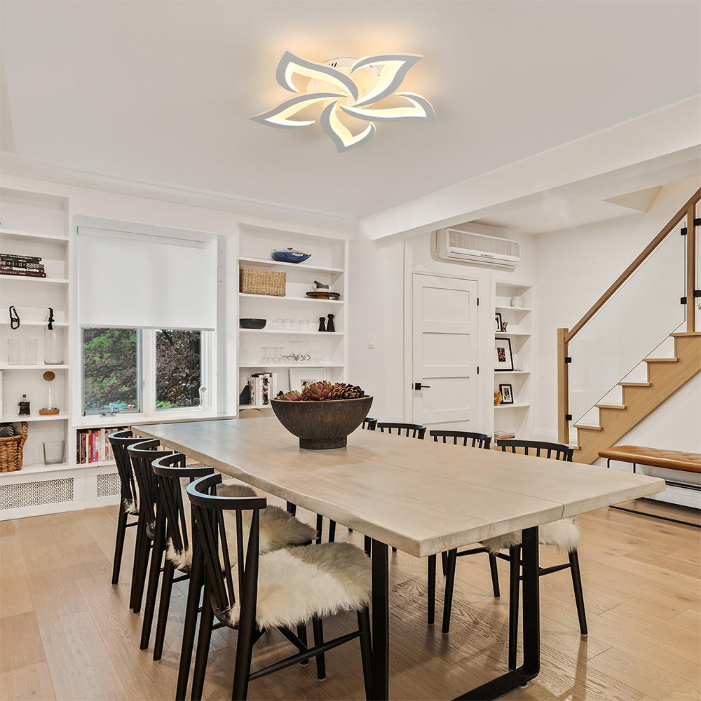 Modern Flower Shaped Metal LED Ceiling Light