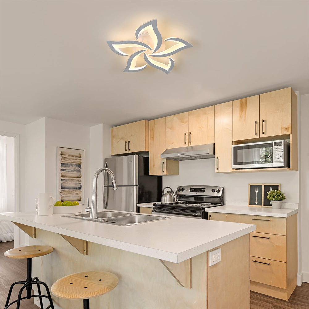Modern Flower Shaped Metal LED Ceiling Light