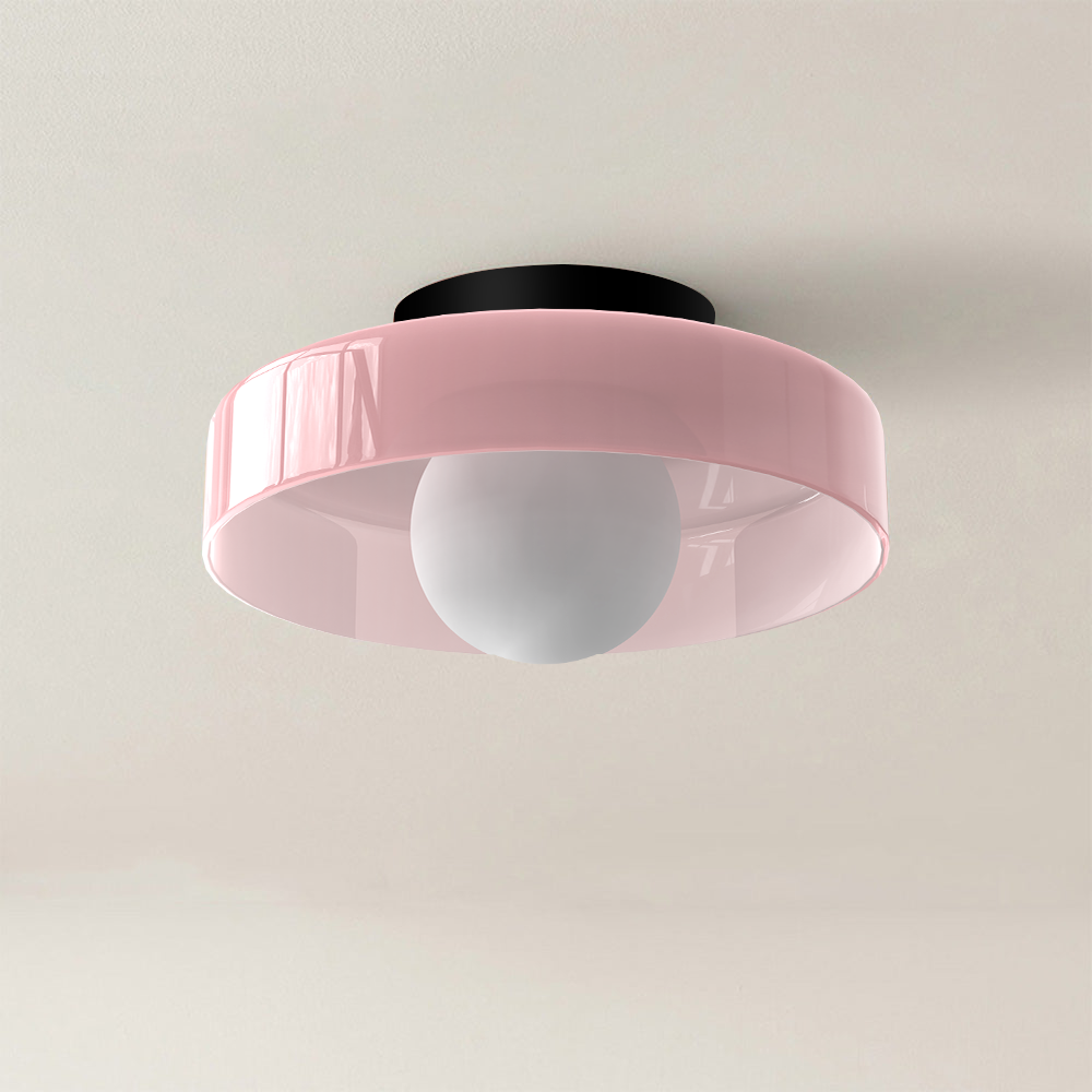 Modern Round Glass Flush Mount Ceiling Light