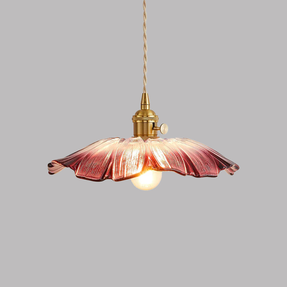 Retro Glass Flower Pendant Light For Dining Room