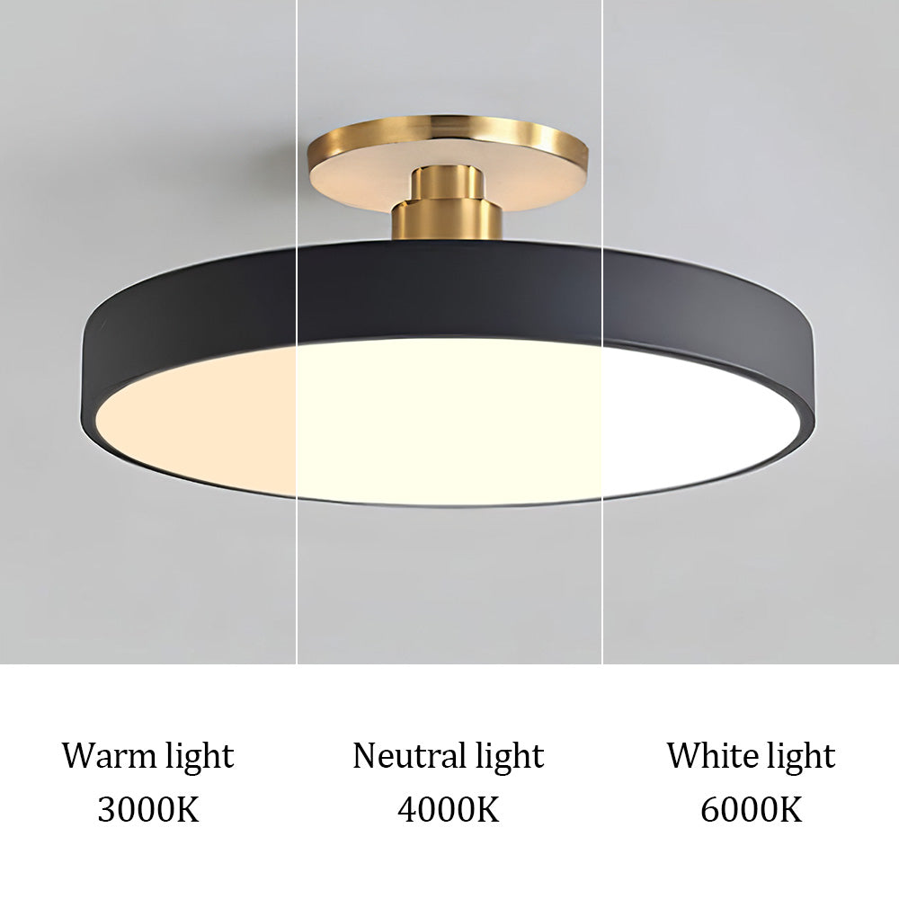 Minimalist Circular LED Semi Flush Ceiling Light