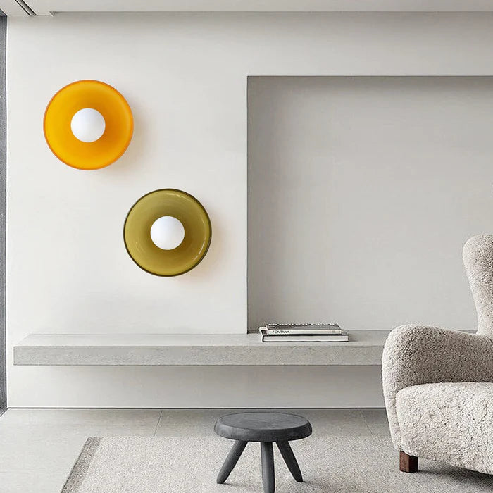 Modern Round Glass Flush Mount Kitchen Ceiling Light
