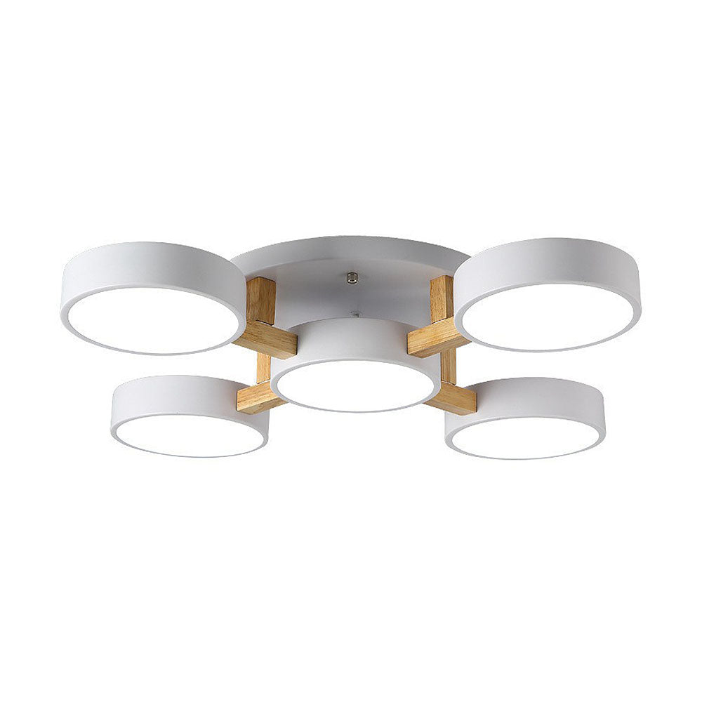 Iron Wood Modern LED Bedroom Ceiling Light