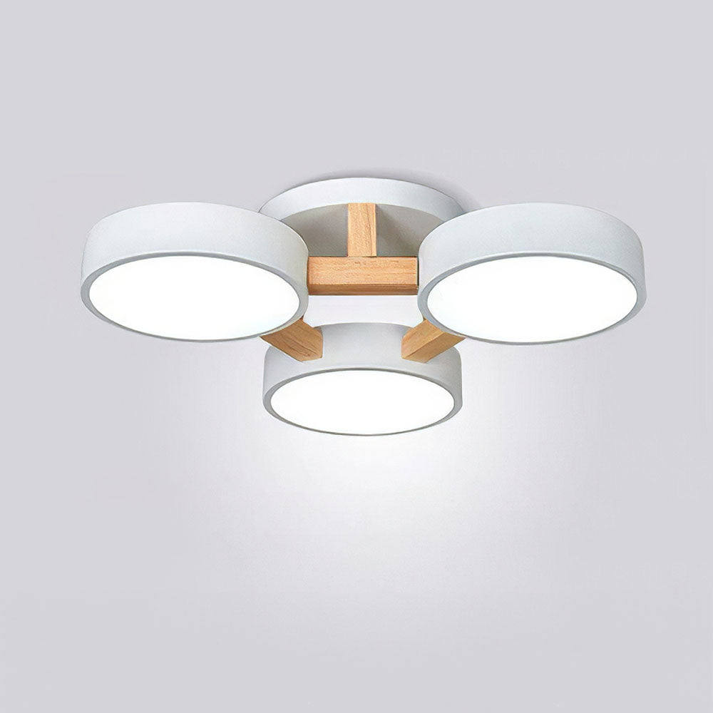 Iron Wood Modern LED Bedroom Ceiling Light