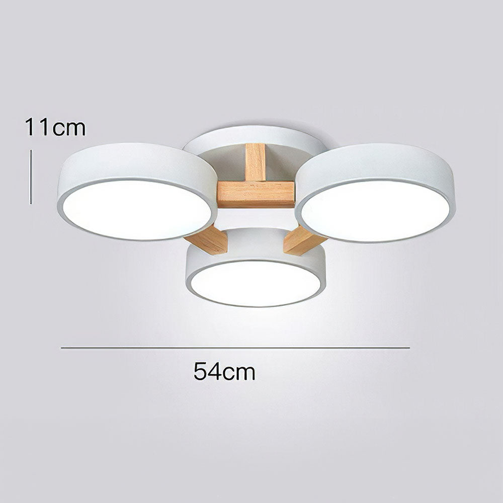Iron Wood Modern LED Bedroom Ceiling Light