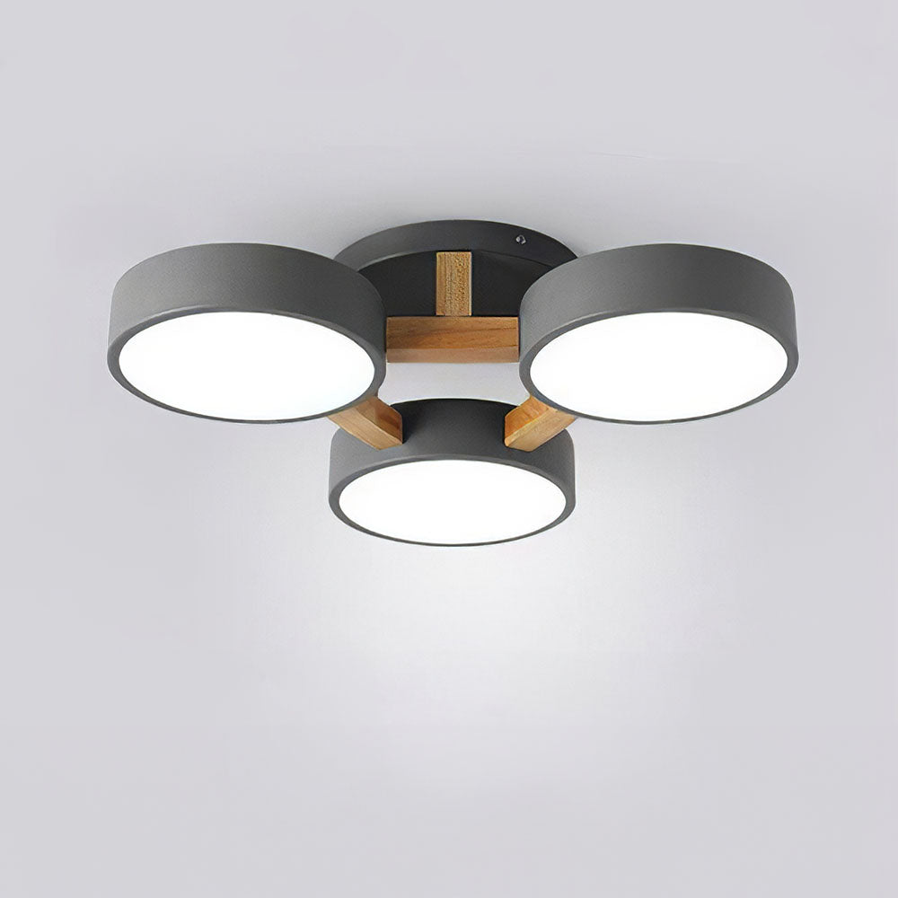 Iron Wood Modern LED Bedroom Ceiling Light
