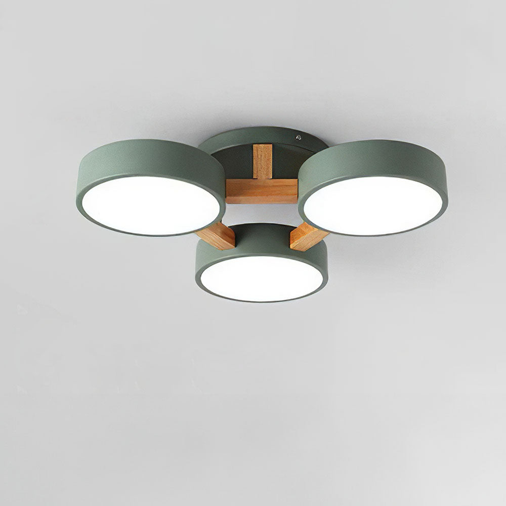 Iron Wood Modern LED Bedroom Ceiling Light