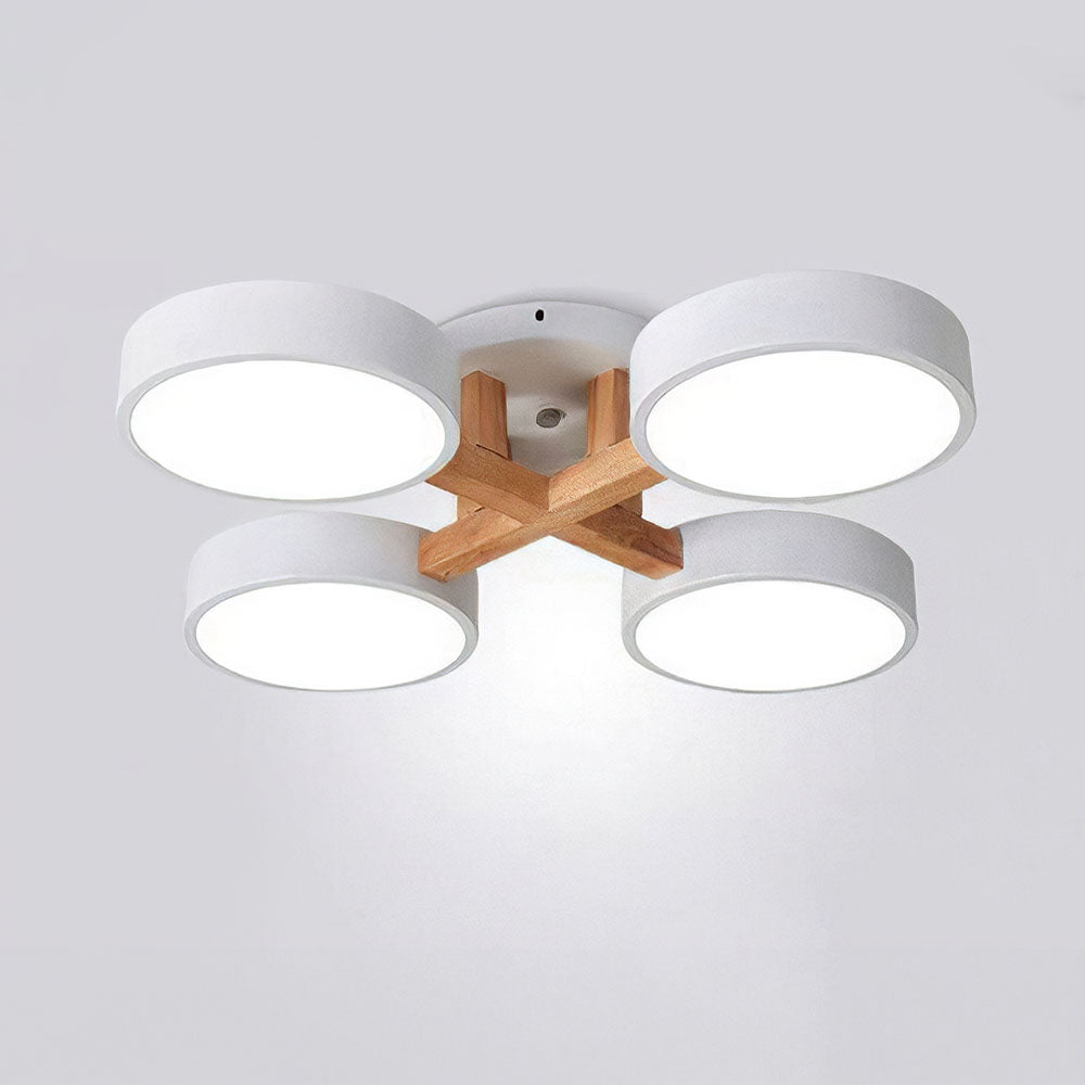 Iron Wood Modern LED Bedroom Ceiling Light