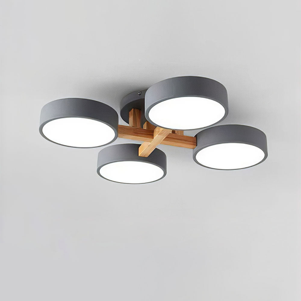 Iron Wood Modern LED Bedroom Ceiling Light