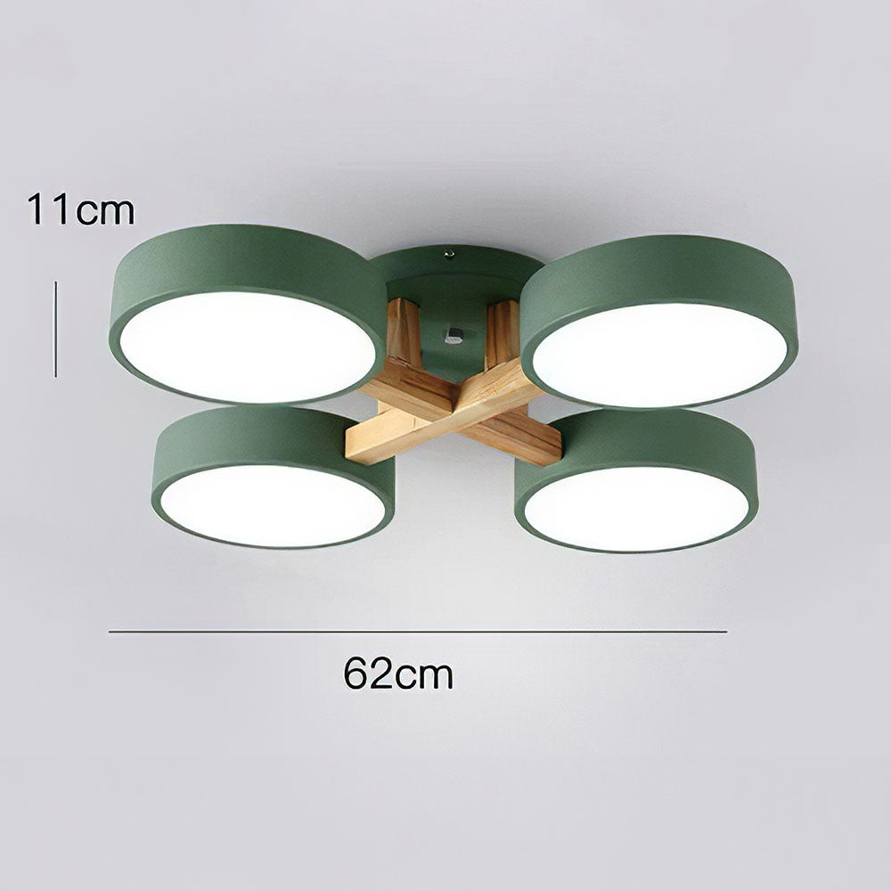 Iron Wood Modern LED Bedroom Ceiling Light