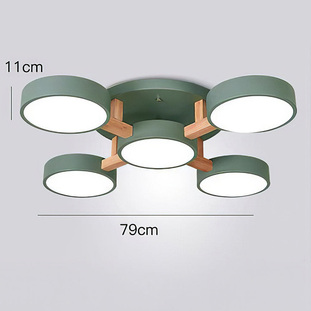 Iron Wood Modern LED Bedroom Ceiling Light