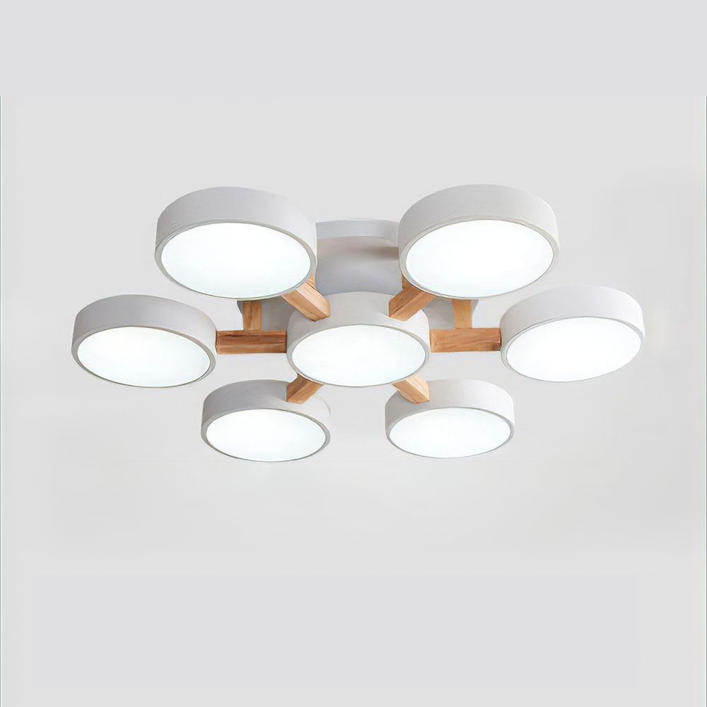 Iron Wood Modern LED Bedroom Ceiling Light