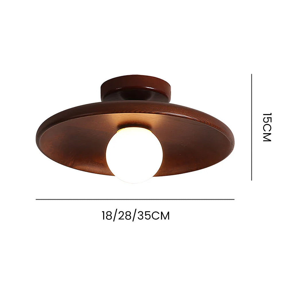 Nordic Wooden Minimalist Round Hallway Ceiling Light