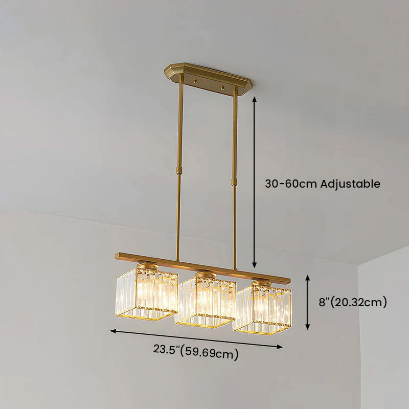 Nordic Multi Head Glass Island Chandelier