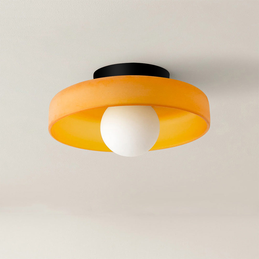 Modern Round Glass Flush Mount Ceiling Light