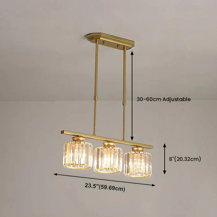 Nordic Multi Head Glass Island Chandelier