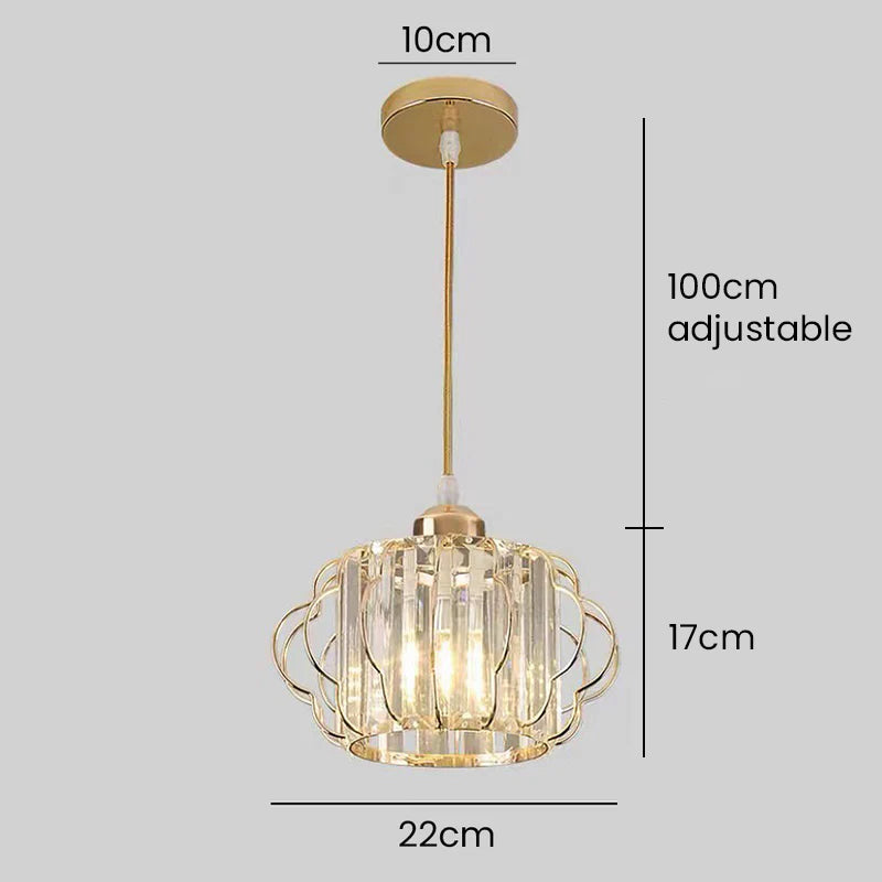 Gold Crystal Hallway Ceiling Light