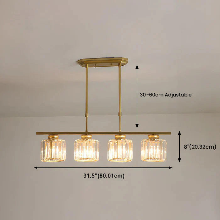 Nordic Multi Head Glass Island Chandelier