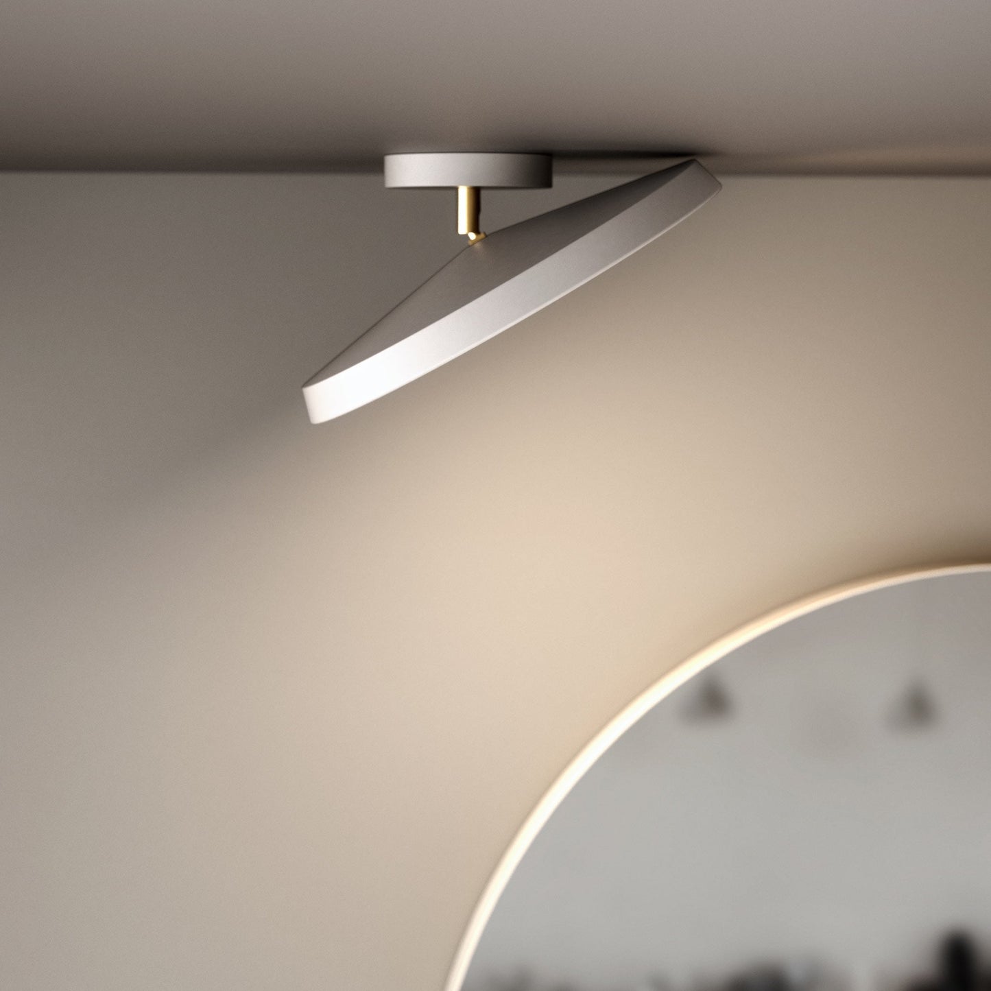Minimalist White LED Semi-Flush Ceiling Light
