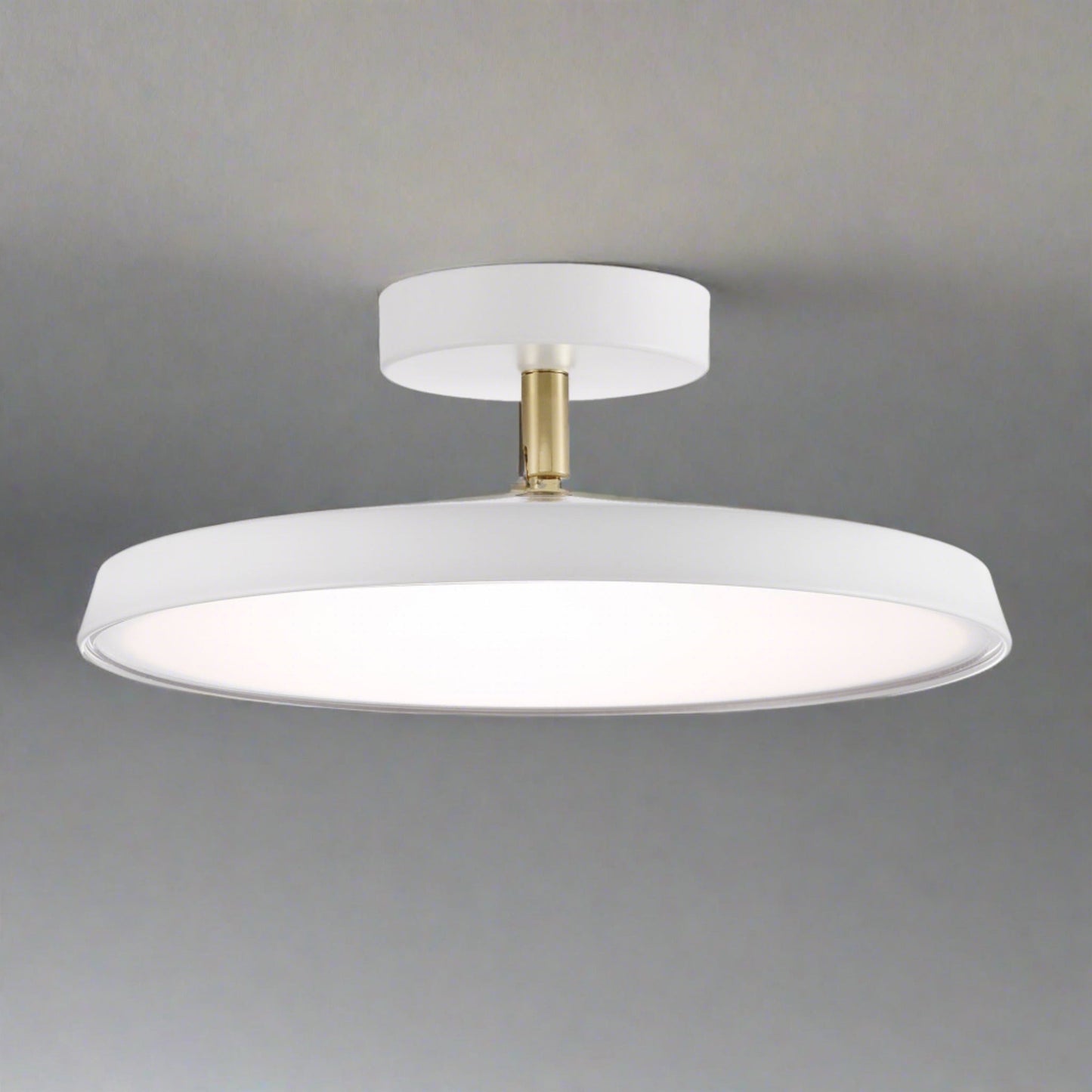 Minimalist White LED Semi-Flush Ceiling Light
