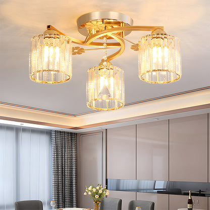 Crystal Luxury Semi Flush Ceiling Light