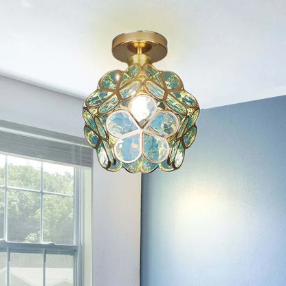 Flowers Style Glass Ceiling Hallway Lighting