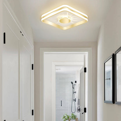 Gold Crystal LED Hallway Ceiling Light