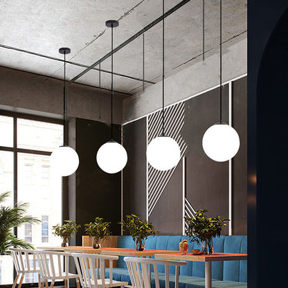 Simple Glass 1 Head Restaurant Pendant Light