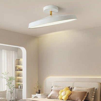 Minimalist White LED Semi-Flush Ceiling Light