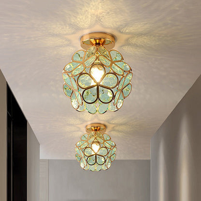 Flowers Style Glass Ceiling Hallway Lighting