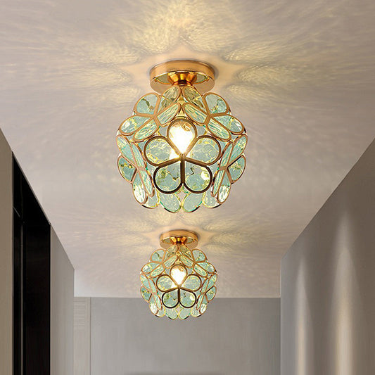 Flowers Style Glass Ceiling Hallway Lighting