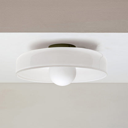 Modern Round Glass Flush Mount Kitchen Ceiling Light