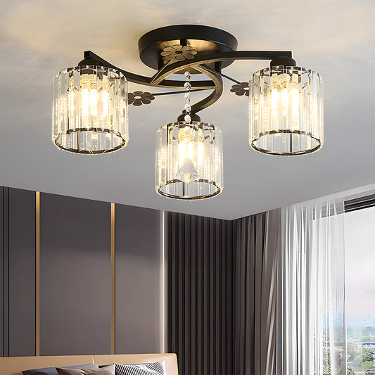 Crystal Luxury Semi Flush Ceiling Light