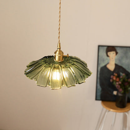 Retro Glass Flower Pendant Light For Dining Room